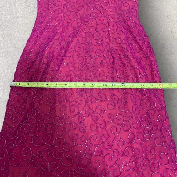 Vintage cache silk beaded maxi gown - Picture 9 of 12